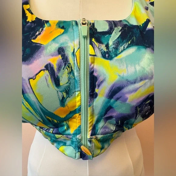 Tek Gear Women's Abstract Sports Bra - Blue, Purple, Yellow - Picture 2 of 5